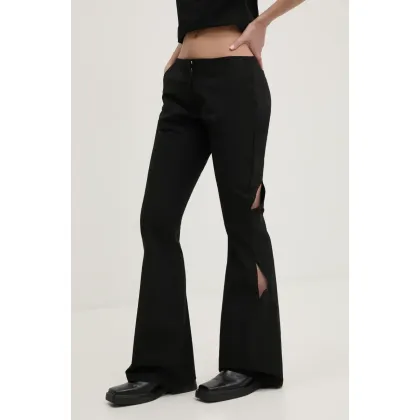 Zdjęcie Heliot Emil spodnie damskie kolor czarny dzwony high waist PRESS25_W_10_191_BLK01
