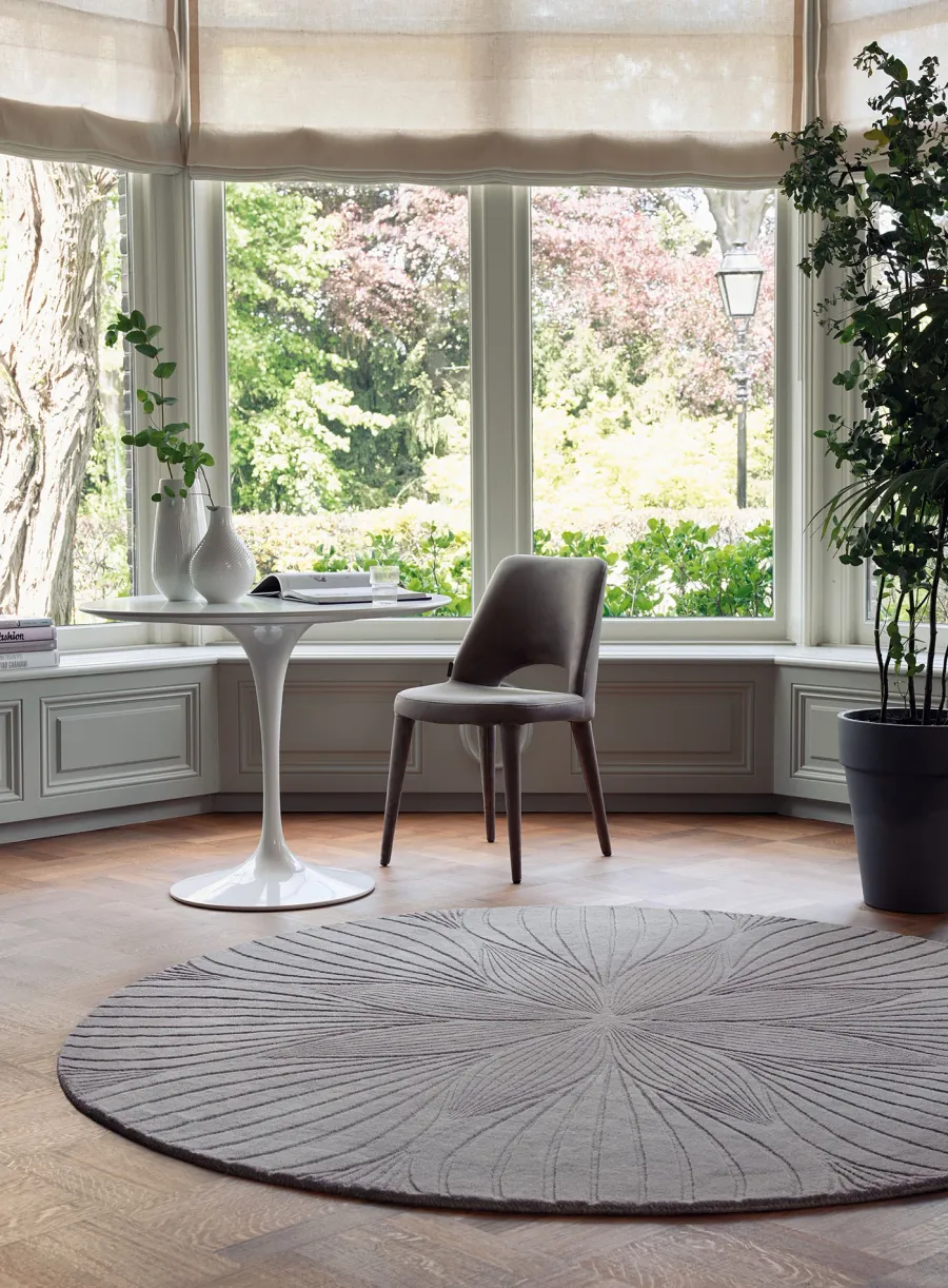 obrazek 2 Designerski szary dywan okrągły - FOLIA ROUND GREY 38305