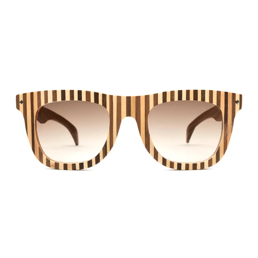 obrazek 2 Klon i orzech - męskie okulary w pionowe paski - Legno Light