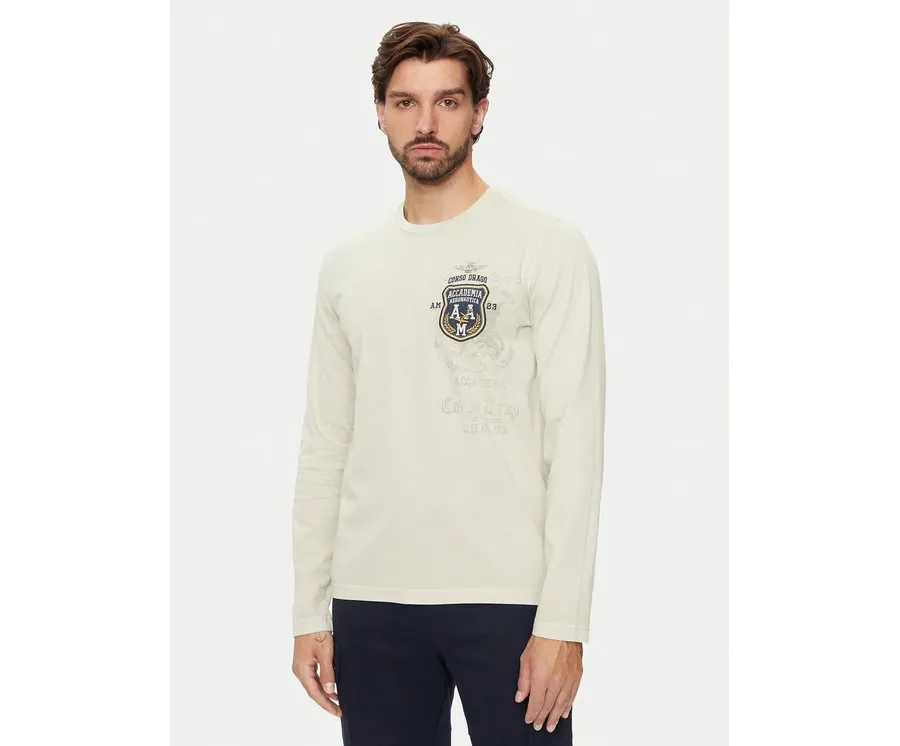 obrazek 1 Aeronautica Militare Longsleeve 242TS2300J652 Beżowy Regular Fit