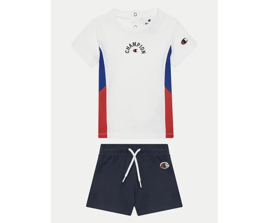 obrazek 1 Champion Komplet t-shirt i spodenki 307012 Biały Regular Fit