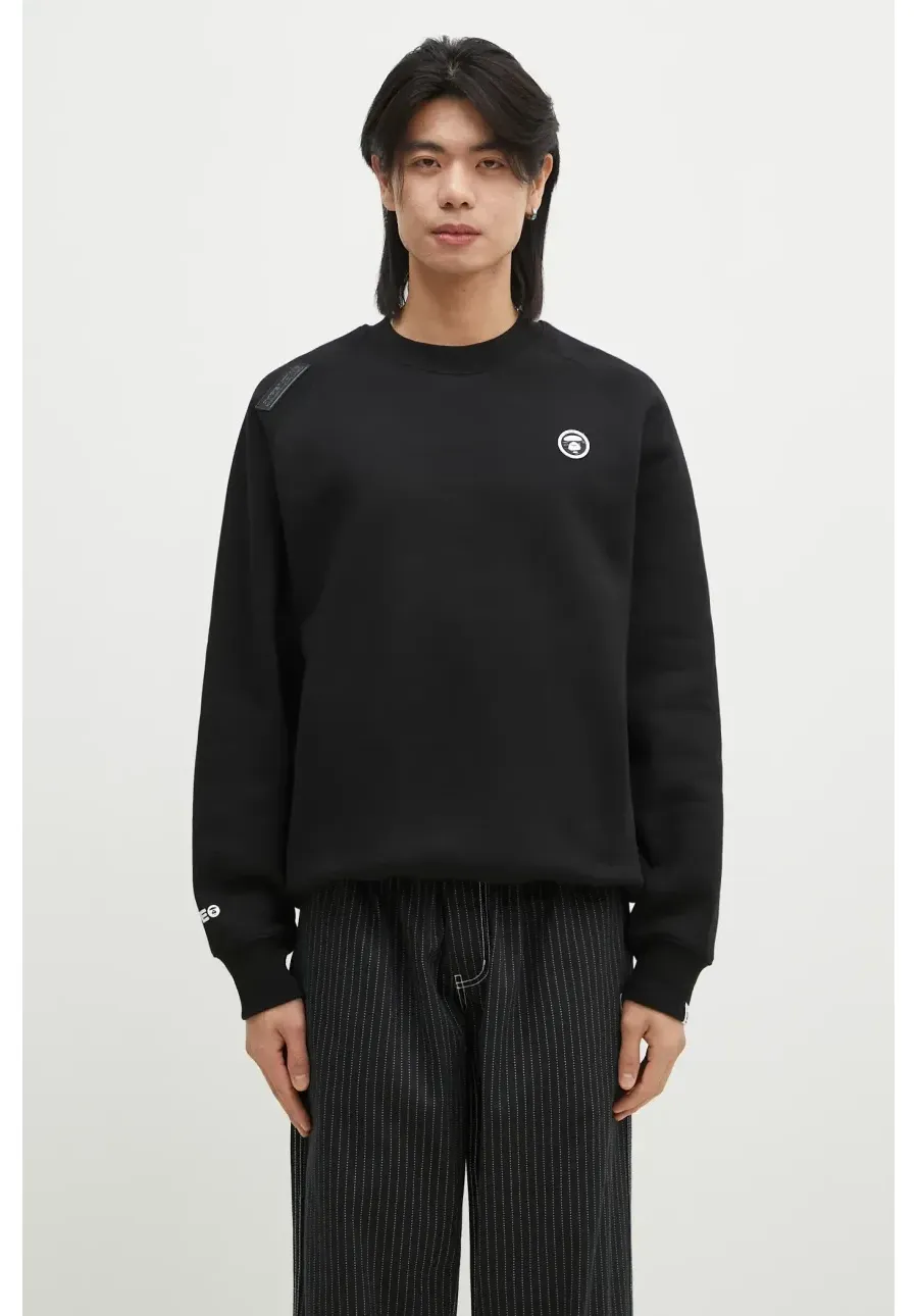 obrazek 1 AAPE bluza Moon Face Logo męska kolor czarny z nadrukiem AAPSWMB319XXN