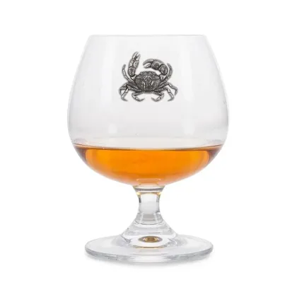 Zdjęcie Prezent na szczególną okazję - kieliszek do brandy z kartuszem przedstawiającym kraba
