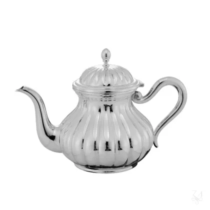 Picture Beautifully decorated silver Meridiani teapot for 6 people - Zaramella Argenti