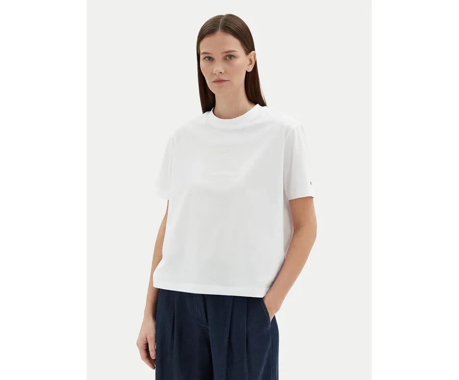 obrazek 1 Tommy Hilfiger T-Shirt WW0WW45525 Biały Relaxed Fit