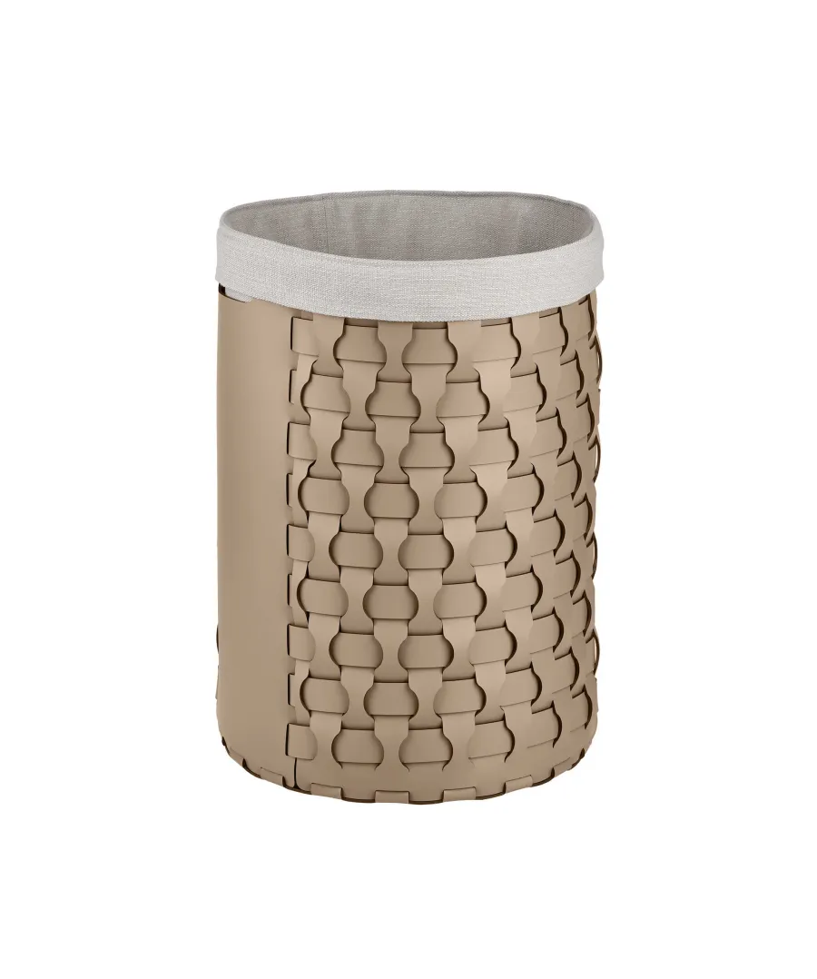 obrazek 2 Klasyczny pleciony duży kosz Dubai Ø40xH57 cm w kolorze cappuccino