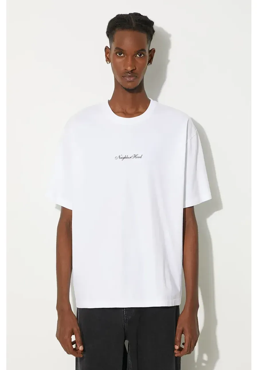 obrazek 1 NEIGHBORHOOD t-shirt Tee SS-8 męski kolor biały z nadrukiem 241PCNH.ST08