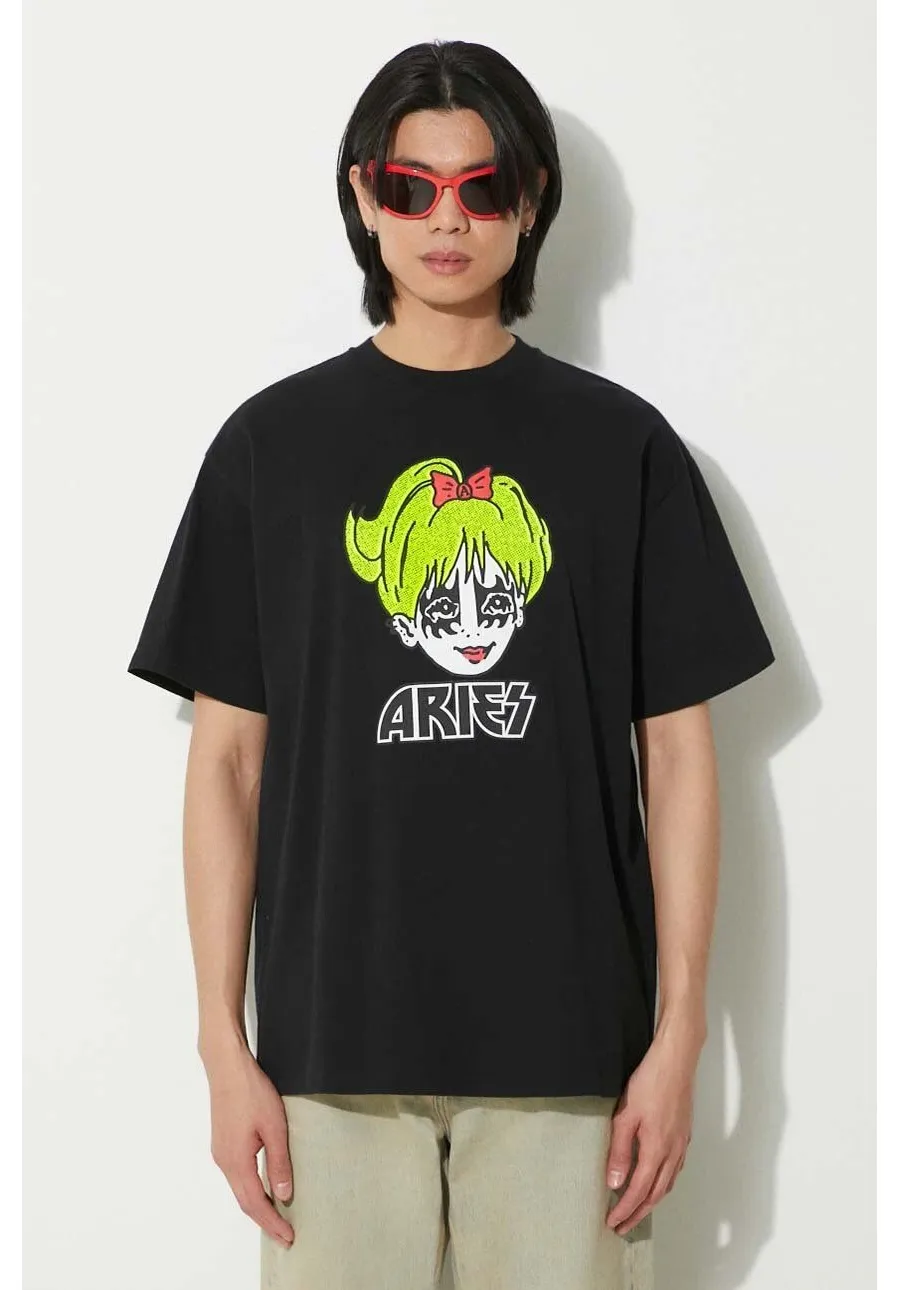 obrazek 1 Aries t-shirt bawełniany Kiss SS Tee męski kolor czarny z nadrukiem SUAR60005X