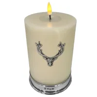 Picture Stylish candle with pewter accessories - battery operated - 15cm x 10.5cm