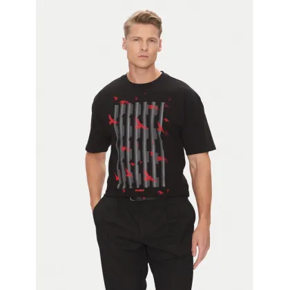 Zdjęcie HUGO T-Shirt Digraph 50542581 Czarny Oversize