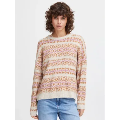 Zdjęcie ICHI Sweter 20119733 Beżowy Regular Fit