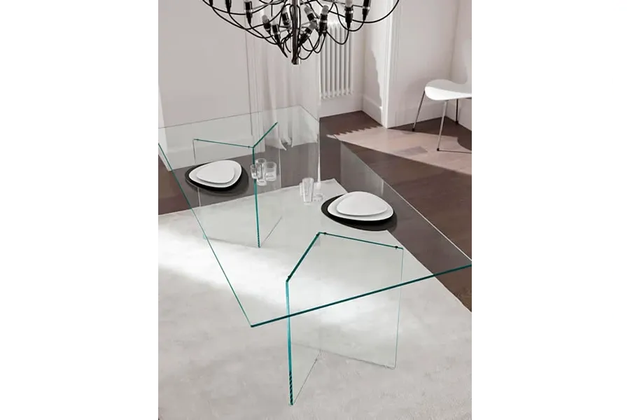 obrazek 2 Włoski wysoki prostokątny stół wykonany ze szkła - Tonelli Design