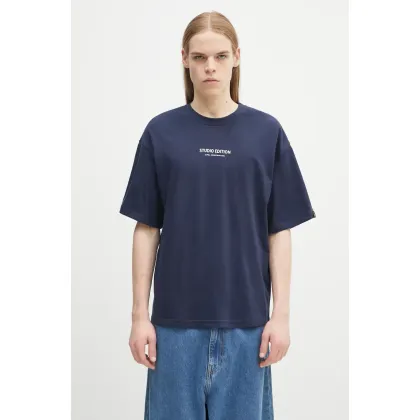Zdjęcie Alpha Industries t-shirt bawełniany Studio Edition BP T męski kolor granatowy z aplikacją 156553