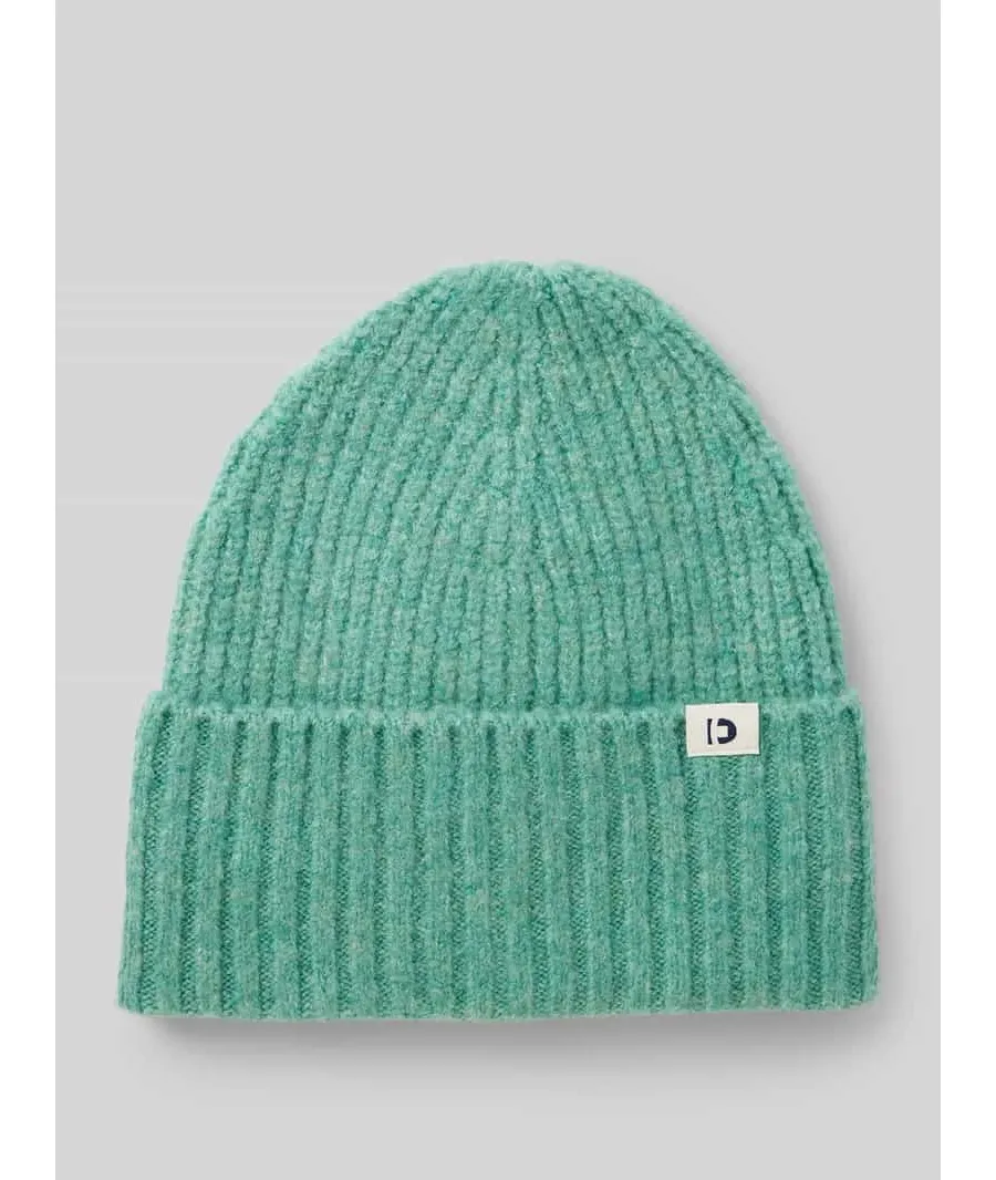 obrazek 1 Czapka beanie z prążkowanej dzianiny z naszywką z logo na brzegu