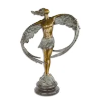 Picture Modernist sculpture of a winged man made of bronze