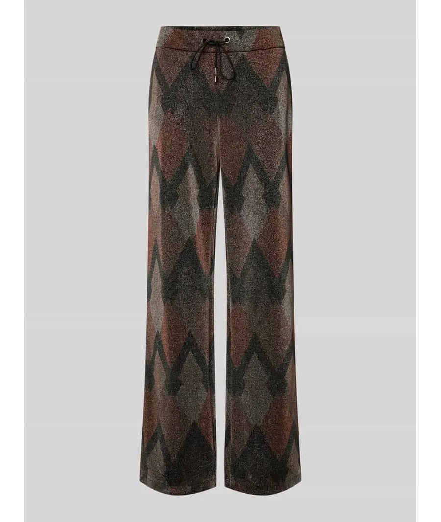 obrazek 1 Spodnie materiałowe z szeroką nogawką i elastycznym pasem model ‘Chiara’