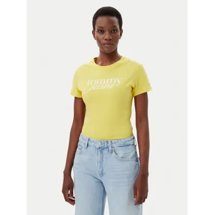 Zdjęcie Tommy Jeans T-Shirt Essential DW0DW19447 Żółty Slim Fit