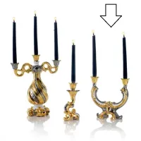 Picture Baroque decorative two-arm candlestick made of ceramics - Ceramiche ML