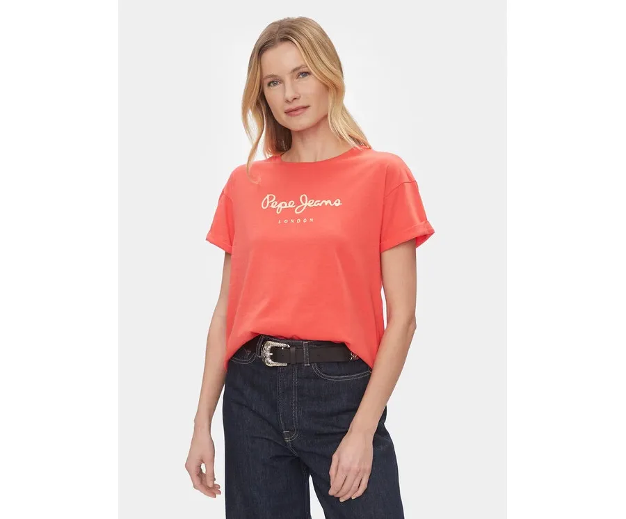 obrazek 1 Pepe Jeans T-Shirt Helga PL505761 Czerwony Regular Fit