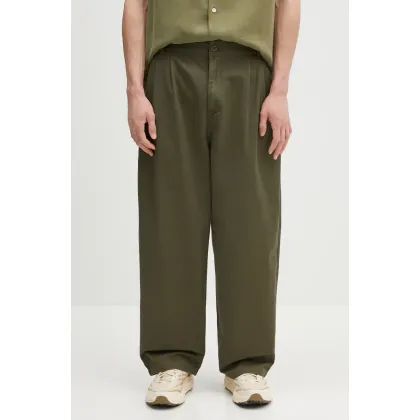 Zdjęcie Carhartt WIP spodnie bawełniane Marv Pant męskie kolor zielony proste I033129.4106