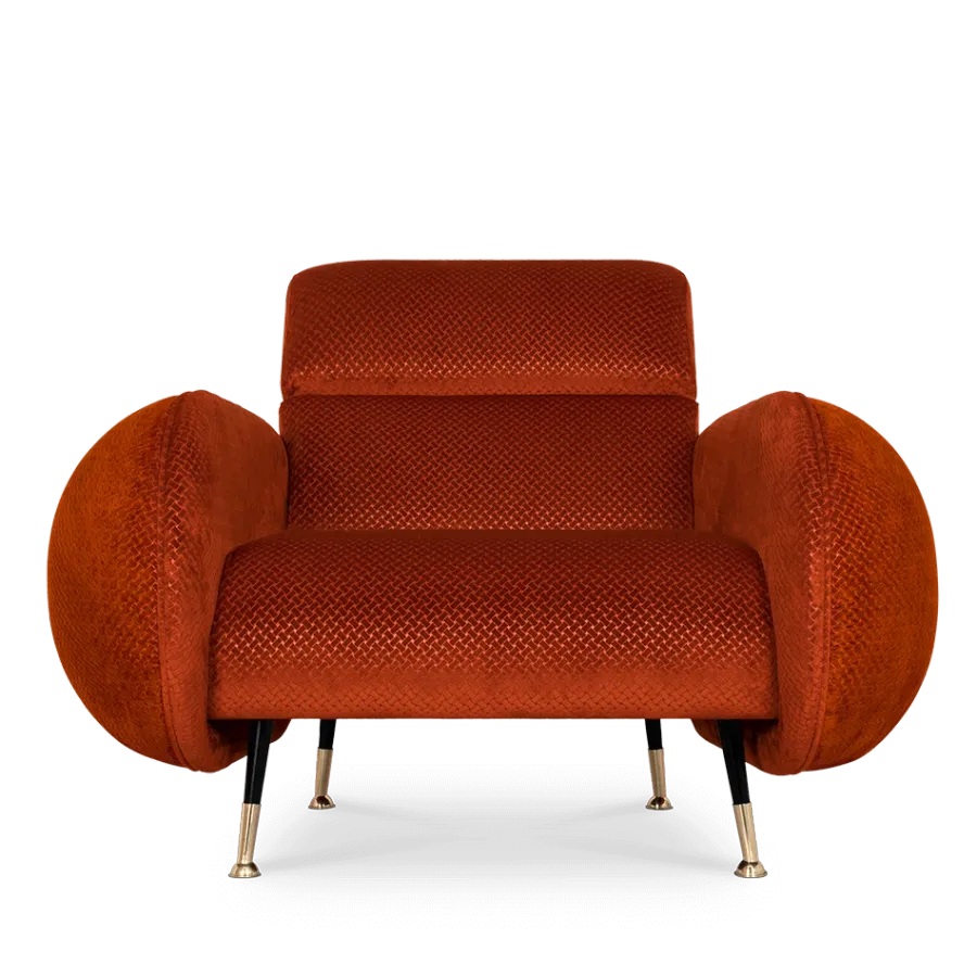 obrazek 2 Czerwony fotel do salonu - Essential Home