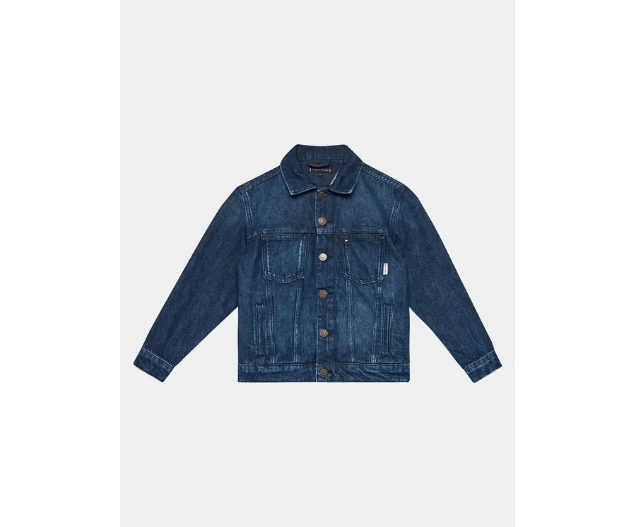 obrazek 1 Tommy Hilfiger Kurtka jeansowa Oversized Trucker Bleach KB0KB08135 Niebieski Regular Fit