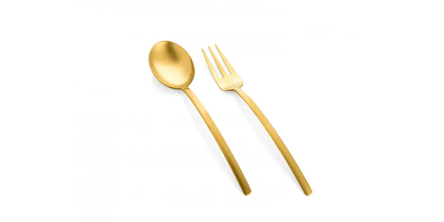 obrazek 5 Designerski włoski 30-elementowy komplet sztućców Dolce z kolekcji Due Ice Oro