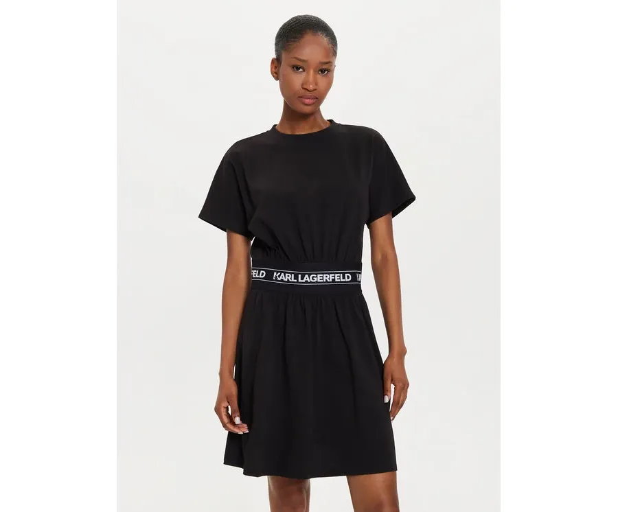 obrazek 1 KARL LAGERFELD Sukienka codzienna 245W1351 Czarny Regular Fit