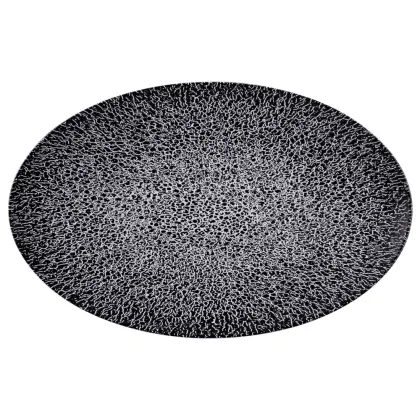 Zdjęcie Porcelanowy owalny półmisek 40x26 cm zdobiony czarnym ornamentem – Seltmann Weiden