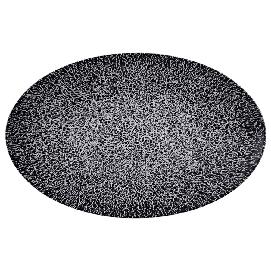 obrazek 1 Porcelanowy owalny półmisek 40x26 cm zdobiony czarnym ornamentem – Seltmann Weiden