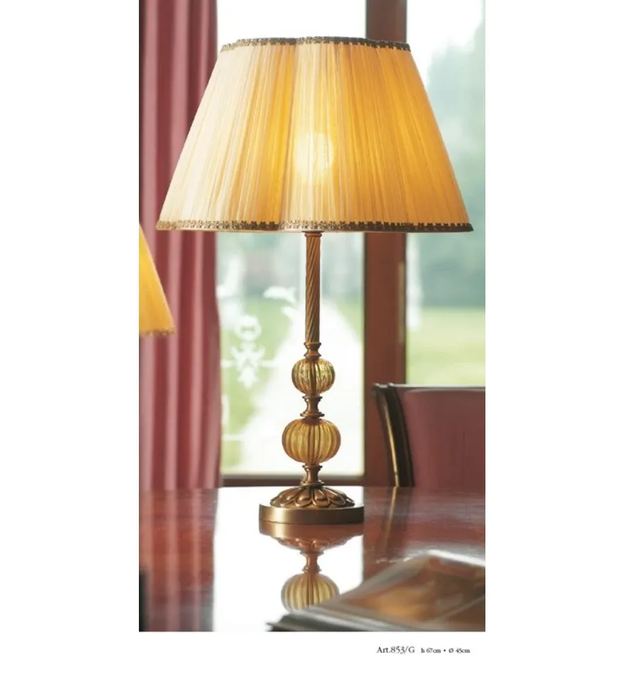 obrazek 1 Lampa z dużymi kulami ze szkła Murano z kloszem w kształcie kwiatu - Il Paralume Marina