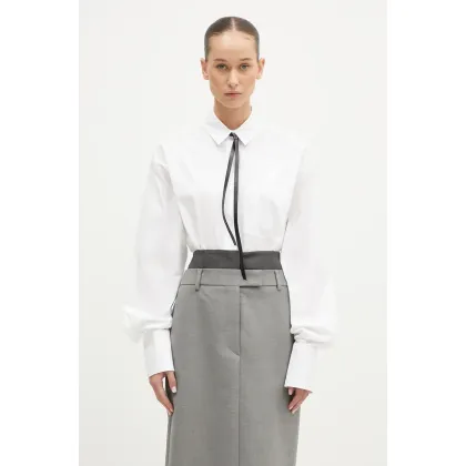 Zdjęcie Sportmax koszula bawełniana Gesso damska kolor biały regular z kołnierzykiem klasycznym 2422116023600