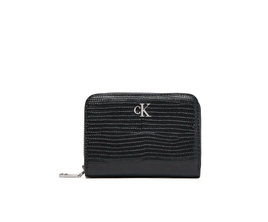 obrazek 1 Calvin Klein Mały Portfel Damski Lizard Embossed Lthr Med Flap Zi LV04F1067G Czarny