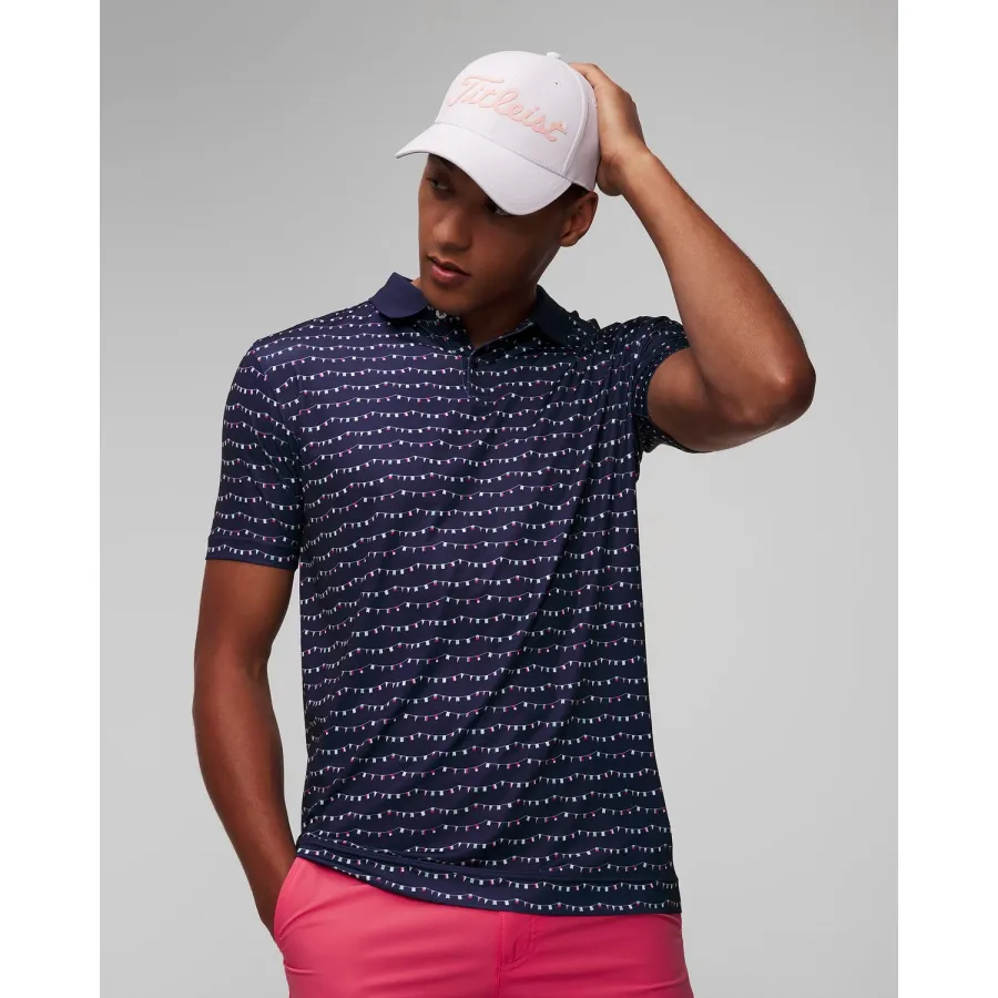obrazek 1 Granatowe Polo Męskie Footjoy Eu Flag Banner Print FootJoy