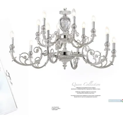 Zdjęcie Żyrandol z dwunastoma światłami z odlewanego mosiądzu i kryształu florenckiego - Il Paralume Marina