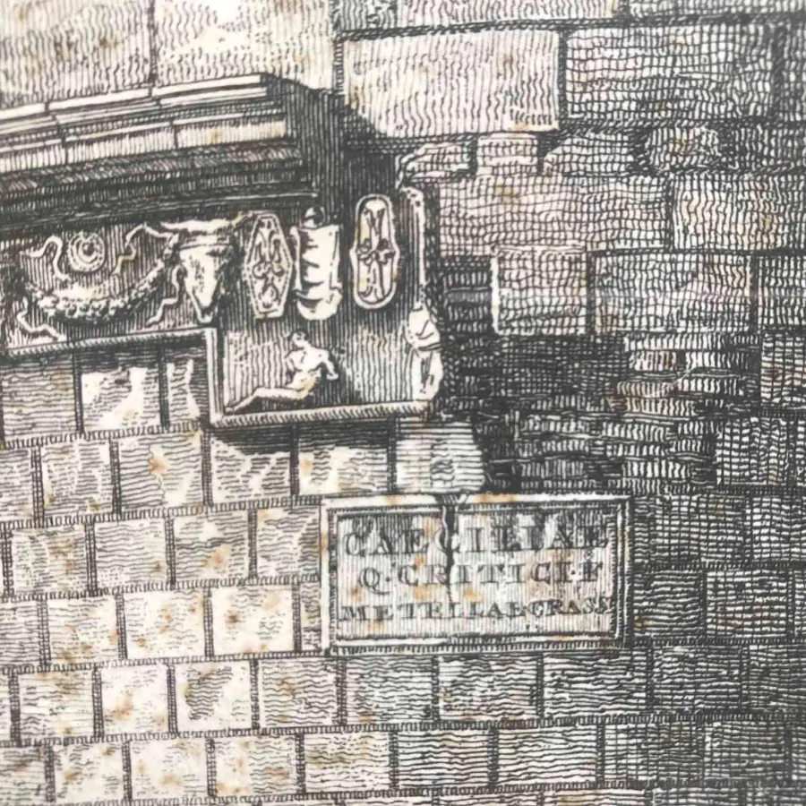 obrazek 6 Grób Cecilii Metelli. Piękna akwaforta z 1796 r. Autorstwa Francesco Morelli