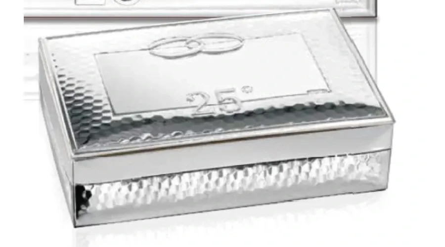 obrazek 1 Ekskluzywne srebrne pudełko 13х18х4 cm na 25 rocznicę ślubu