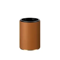 Picture Stylish cup holder Ø7xH10.5 cm in cognac color with gold finish