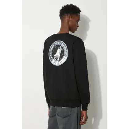 Zdjęcie Alpha Industries bluza Space Shuttle Sweater męska kolor czarny z nadrukiem 178307.03