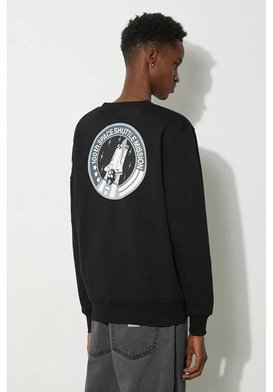 obrazek 1 Alpha Industries bluza Space Shuttle Sweater męska kolor czarny z nadrukiem 178307.03
