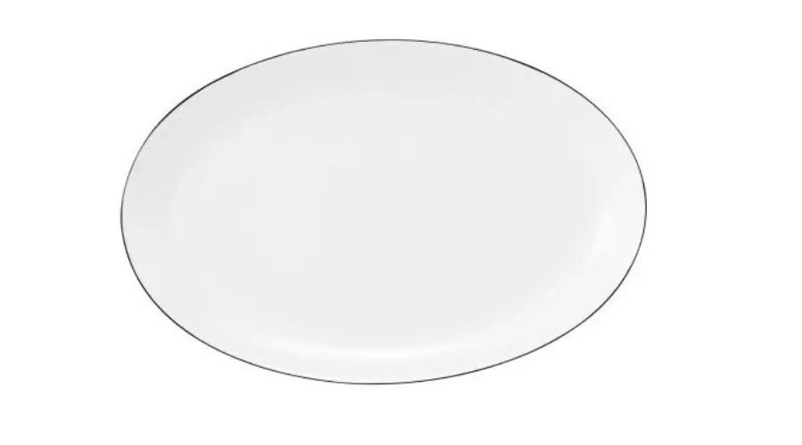 obrazek 1 Luksusowy porcelanowy owalny półmisek z czarną obwódką w stylu klasycznym – Tettau