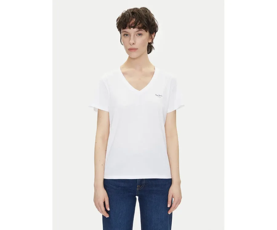 obrazek 1 Pepe Jeans T-Shirt Macy PL506051 Biały Regular Fit