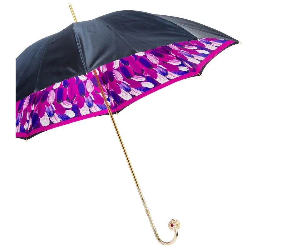 obrazek 8 Oryginalny parasol damski w kolorze czarnym z wyjątkowym wzorem – Pasotti