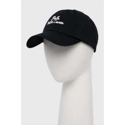 Zdjęcie Polo Ralph Lauren czapka z daszkiem bawełniana kolor czarny z aplikacją 211954882