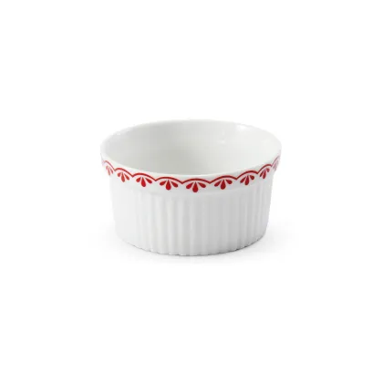 Zdjęcie Foremka do pieczenia z porcelany z czerwonym zdobieniem – Leander