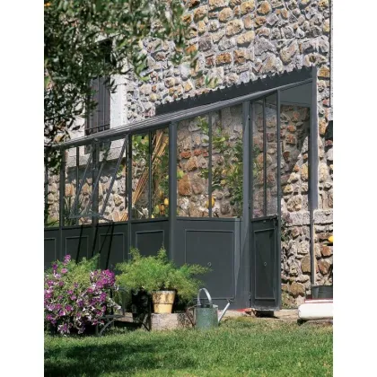 Zdjęcie Przyścienna szklarnia ogrodowa Orangerie 215×223 cm otwierana z prawej strony