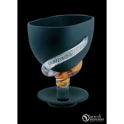 Zdjęcie Ekskluzywny czarny satynowy wazon z dmuchanego szkła Murano