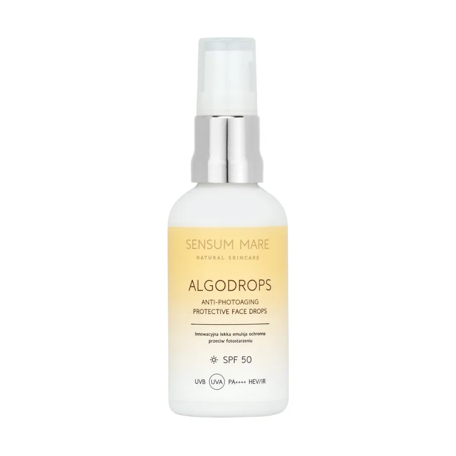 obrazek 1 Sensum Mare Algodrops Lekka emulsja Ochronna przeciw Fotostarzeniu SPF 50 Uvb Uva Pa++++ Hev/Ir 50 ml