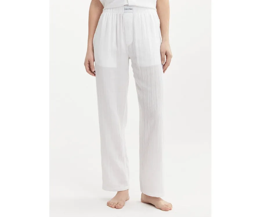 obrazek 1 Calvin Klein Underwear Spodnie materiałowe 000QS7140E Biały Relaxed Fit