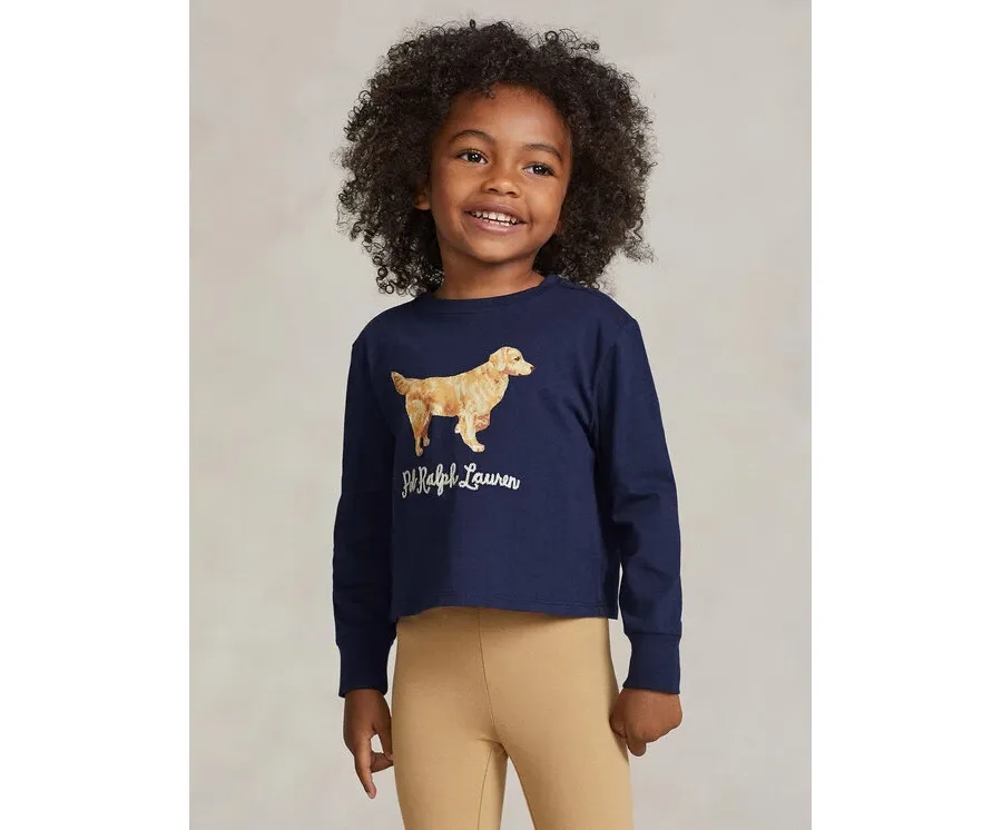 obrazek 1 Polo Ralph Lauren Bluzka Ls Dog Tee 312916817001 Granatowy Regular Fit